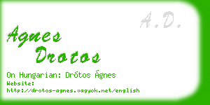 agnes drotos business card